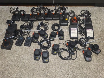 Atari 2600 Controller Lot Paddle Driving Joystick Keyboard Star Raiders Slik 23 - Image 1 of 4