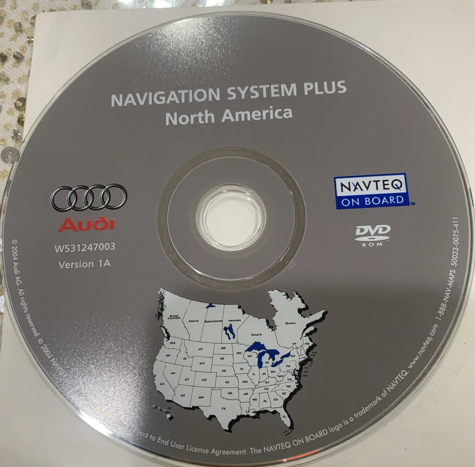 Audi A3 A4 S4 RS4 2005 2006 Quattro Avant navegación mapa EE. UU. Canadá versión 1A OEM Foto 1 de 1