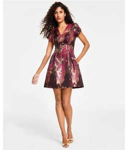 Vince Camuto Womens Metallic Fit & Flare Dress - Picture 1 of 1