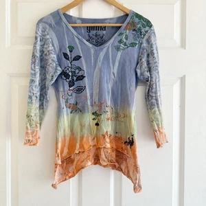 Top Glima Vintage Y2K Floral Multicolor Hada Grunge Talla Mediana Boho Hecho LA - Imagen 1 de 7