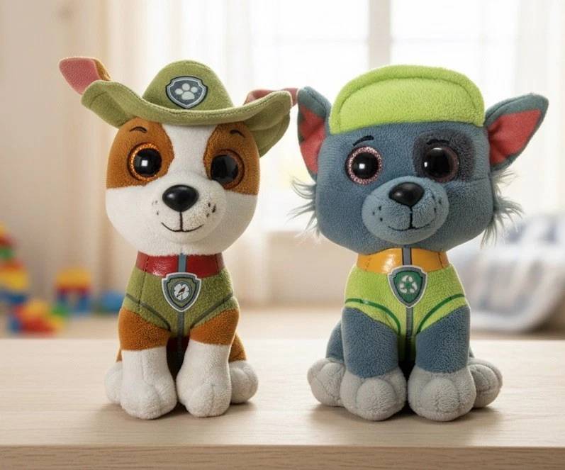 Ty Beanie Boos PAW Patrol Plush Set – Tracker & Rocky (6–7”) - Image 1 of 4