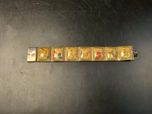 Pulsera Panel Cuentacuentos Persa Hueso Orgánico Pintado a Mano Vintage - Imagen 1 de 7