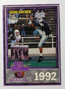 1998 Vintage Kansas State Wildcats Football Card 1992 Sean Snyder Card KSU - Foto 1 di 12