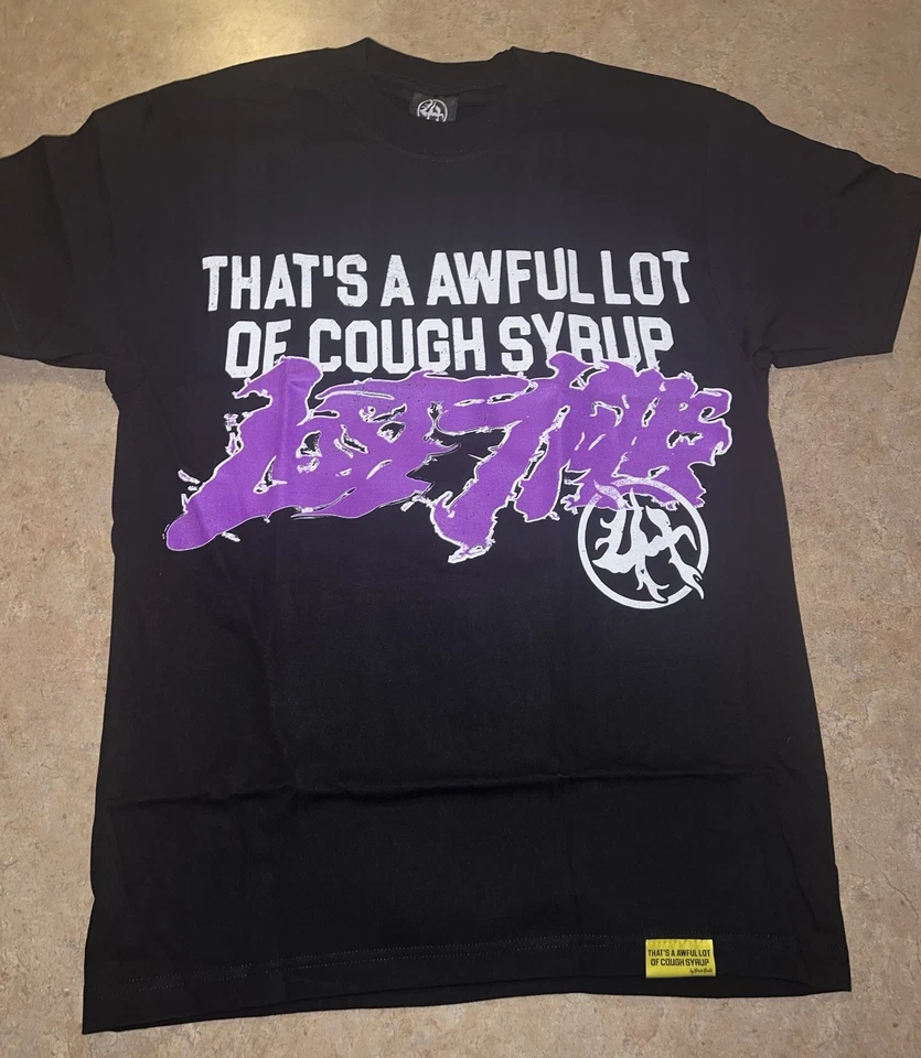 Awful Lot of Cough Syrup X LOST HILLS Colab T Shirt Size Medium 21 Wide - Image 1 of 4