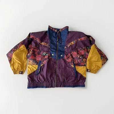 Vintage Athletech Full Zip Jacket Large Multicolor Geometric Design Windbreaker - Image 1 of 4