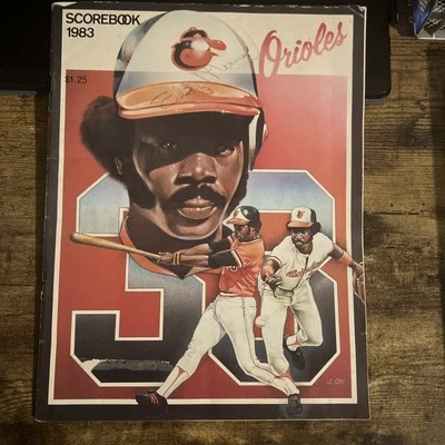 1983 Orioles Scorebook Eddie Murray Cover vs. Tigers Autographed by Murray  - Image 1 of 3