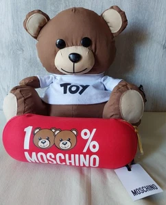 MOSCHINO Red Supermini Umbrella NWT With Toy Teddy Bear Case Preloved Designer - Picture 1 of 24