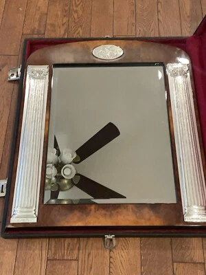 Espejo de pared Acca Castellani vintage en relieve de plata de ley 26,5" x 22" con estuche Foto 1 de 4