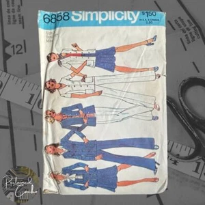 Simplicity 6858 Misses Cardigan Bias Skirt and Pants Pattern Sz 12 Bust 34 Uncut - Picture 1 of 5