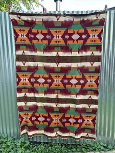Vtg 1920s Jacobs Oregon City Woolen Mills Indian Trade Wool Blanket 78”x52” - Picture 1 of 21