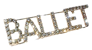 Vintage "BALLETT" klare Strass Silber 3,25" Brosche Anstecknadel - Bild 1 von 7