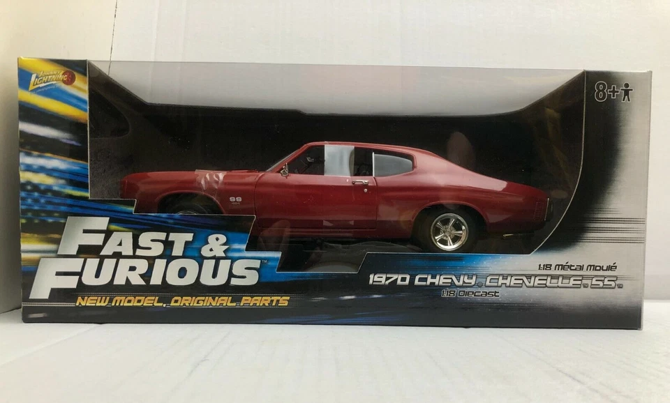JOHNNY LIGHTNING FAST & FURIOUS 1970 CHEVY CHEVELLE SS RED 1:18 DIECAST MODEL 34 - Image 1 of 4