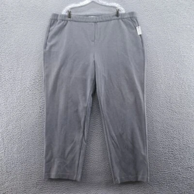 Talbots Womens Ponte Knit Slim Leg Pants 24W Gray High Rise Pull On Stretch NEW - Image 1 of 4