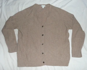 Maglione donna Pure Splendor XL 100% cashmere con bottoni marrone chiaro così morbido! - Foto 1 di 8
