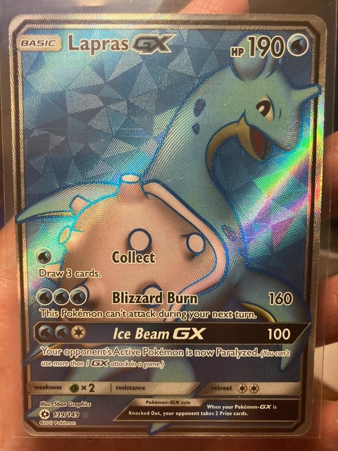 Carta Pokemon Lapras Gx Ultra Raro Original Pt + 50 cartas