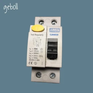 BRITISH GENERAL CUR4030 RCD BRITISH GENERAL 40 AMP RCD 2P 40A CUR4030 - Foto 1 di 5