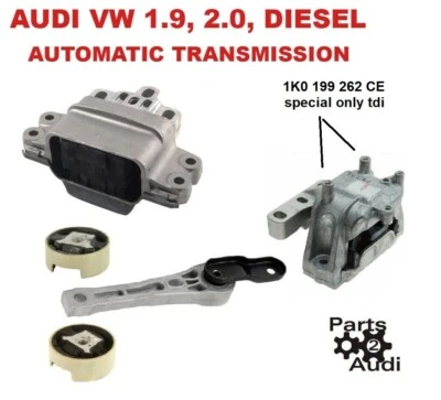 Juego de soportes de montaje de motor 5 piezas AUDI VW Jetta 1.9 2.0 diésel TDI automático  Foto 1 de 3