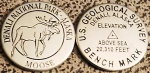 DENALI NATIONAL PARK - BROWN BEAR - BENCH MARK TOKEN - ALASKA - Picture 1 of 3