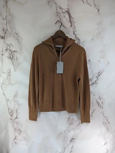 Everlane Sweater Women Small Brown The Luxe Merino Half Zip Camel Tawny Tan Yak - Picture 1 of 14