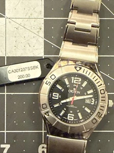 MEN'S CROTON 5 ATM SPORT WATCH - #30127- QUARTZ MOVEMT - BLACK FACE - TUB BBK - Picture 1 of 8