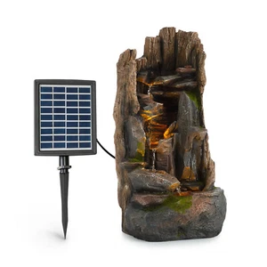 Solarspringbrunnen Zierbrunnen Garten Kaskadenbrunnen Wasserspiel Polyresin LED - Bild 1 von 12