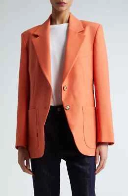 Blazer Victoria Beckham de mezcla de lana de un solo pecho $1,150 | Papaya | Reino Unido 4 EE. UU. 0 Foto 1 de 4
