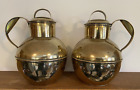 Pair antique Guernsey/Jersey milk cans - brass