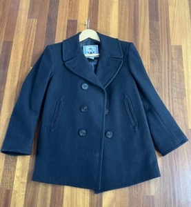 Sterlingwear Anchor Youth/kids US Navy Pea Coat Size XL Black Wool USN - Picture 1 of 8