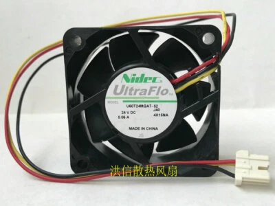 1pcs  Nidec U60T24MGA7-52 DC24V 0.06A 6025 6CM 3-wire silent cooling fan 3pin - Image 1 of 3