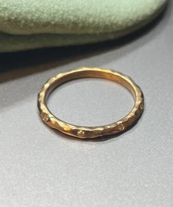 Tiffany & Co Paloma Picasso Hammered 18k Rose Gold 750 2mm Diamond Band Ring 4.5 - Picture 1 of 14