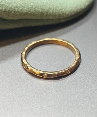 Anillo Tiffany & Co Paloma Picasso martillado oro rosa de 18 k 750 2 mm banda de diamantes 4,3 Foto 1 de 4