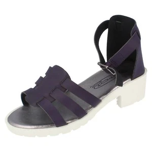 Niña Spot On Tobillo Tacón Bajo Peep Toe Tira Sandalias de Verano - H1072 - Imagen 1 de 11