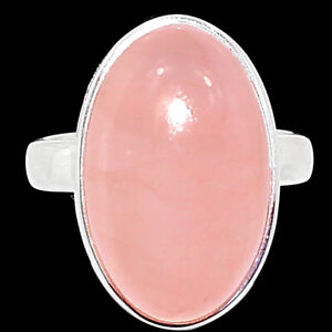 Rose Quartz - Madagascar 925 Sterling Silver Ring Jewelry s.8.5 BR125031