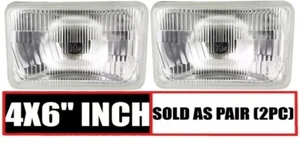4 x 6" Glass Headlight Lamp Housings Hi / Low Beam Fits H4 LED HID Halogen Bulbs - Picture 1 of 3