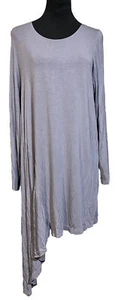 Bryn Walker kleines Oberteil asymmetrischer langärmeliger Saum Auberginenhemd Stretch M - Bild 1 von 5