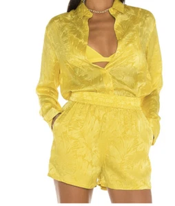 rta Lounge Short Set Meadow Lark Yellow Cecily Top And Inez Shorts Nwt XS - Picture 1 of 12