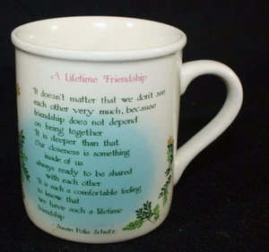 Taza de café Blue Mountain Arts A Lifetime Friendship Susan Polis Schutz - Imagen 1 de 4