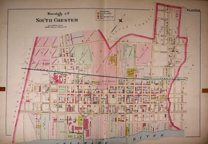 1892 Plat Map ~ BOROUGH of SOUTH CHESTER, DELAWARE Co., PENNSYLVANIA (21x31)-#18 - Picture 1 of 2