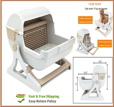 SPORT PET Semi- Automatic Cleaning Pet Cat Litter Box - Luxury Toilet Kitty Scoop Pan