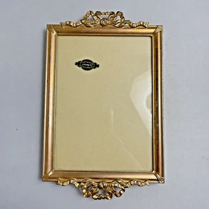 Cornice portafoto vintage ornata placcata oro 24 kt stile rococò per foto LEGGI - Foto 1 di 6
