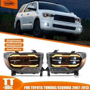 Full LED Headlights For Toyota Tundra 2007-2013 Sequoia 2008-2017 w/ Turn Signla - Picture 1 of 22