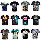 The Nightmare Before Christmas Jack Sally 3D T-Shirts Adult Sports Fitness Top