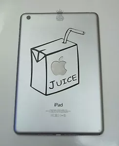 1 x Apple Juice Decal - Vinyl Sticker for iPad Mini 1 2 3 4 Funny Carton Box - Picture 1 of 2