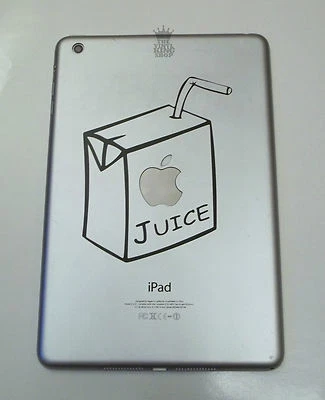 1 x Apple Juice Decal - Vinyl Sticker for iPad Mini 1 2 3 4 Funny Carton Box - Image 1 of 2