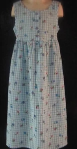 My Michelle ärmelloses blau-weiß kariertes Sommerkleid mit Blumen Größe 7 - Bild 1 von 4