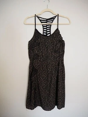 YA Los Angeles Women's Black Floral Short Strappy Dress Size L - Image 1 of 4