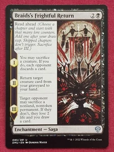 Magic The Gathering DOMINARIA UNITED BRAIDS'S FRIGHTFUL RETURN black card MTG - Picture 1 of 2