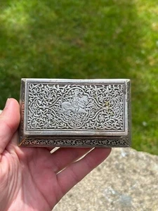Islamic Safavid Persian Antique Box Arabic 19th Century White Metal Silver Qajar - Picture 1 of 20