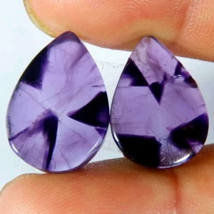 Par de gemas HERMOSAS de amatista estrella 100 % natural 19,25 quilates cabina combinada pera 13x19x4 mm - Imagen 1 de 5