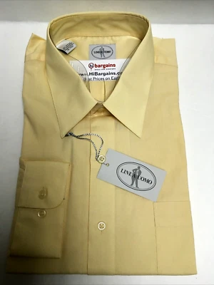 Men's Button Down Shirt Canary Yellow by Linea Uomo Cotton Blend assorted sizes - Image 1 of 2